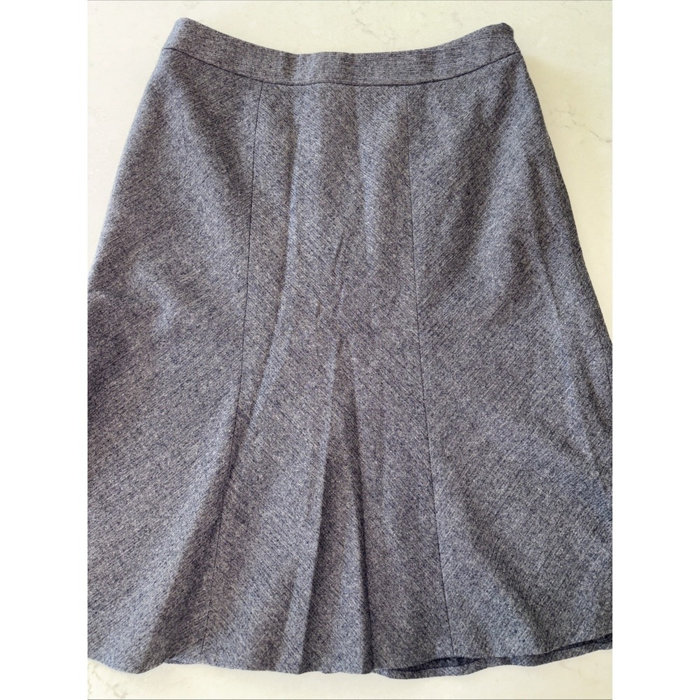 Brooks Brothers 346 Blue Wool Skirt Womens 4 A-Line Fit‎ Flare Lined Office Navy